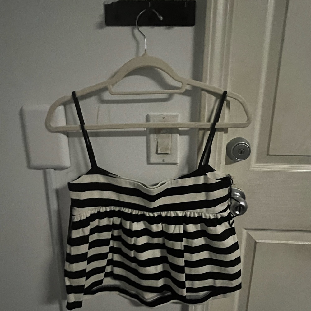 Zara Black and White Striped Camisole